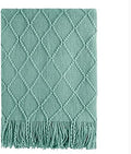 BOURINA Dark Cyan Throw Blanket 60x80 Inch Knitted Soft Throw Sofa Blanket