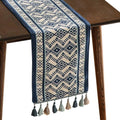bilin gaier Chinoiserie Blue Stripe Cloth Runner for Table,Decorative Farmhouse Linen 87 Inches Long Table Runners,Decor Tabletop for Kitchen,Dining,Party,Home,Christmas,12"x87"