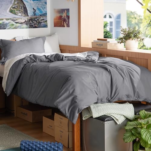 Bedsure Twin/Twin XL Duvet Cover, Double Brushed Bedding Set, Dark Grey