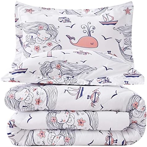 JSD Mermaid Ocean Theme Kids Queen Comforter Set