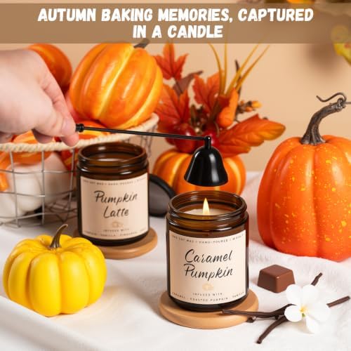 Auelife Fall Candles, Pumpkin Latte Scented Candle – Fall Soy Candle for Home | Autumn Aromatherapy Candles| Pumpkin Scented for Autumn Home Décor & Cozy Gift for Women