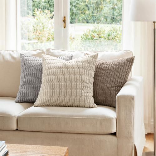 MIULEE Euro Sham Decorative Throw Pillow Covers 26x26 Cream White Pack of 2