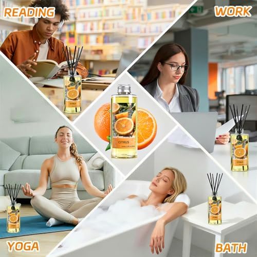 SCENTORINI Reed Diffuser Oil Refill, Citrus Diffuser Oil 6.76 Fl Oz