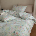 HighBuy Garden Floral Duvet Cover Set Twin Blue,100% Cotton Comforter Cover Chic Cottagecore Soft Breathable Bedding Set for Teen Girls,3 Piece Farmhouse Duvet Cover with 2 Pillowcase
