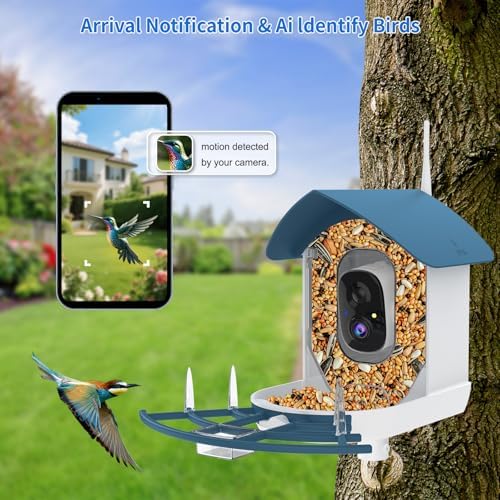 Fazoxo Bird Feeder with Camera,Birds House Camera,Solar Powered,AI Bird ID