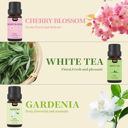 Essential Oils Set- Essential Oils for Diffuser for Home,Diffuser Oils Scents for Aromatherapy,Laundry,Candle&Soap Making,Humidifiers 6 X 10 ML