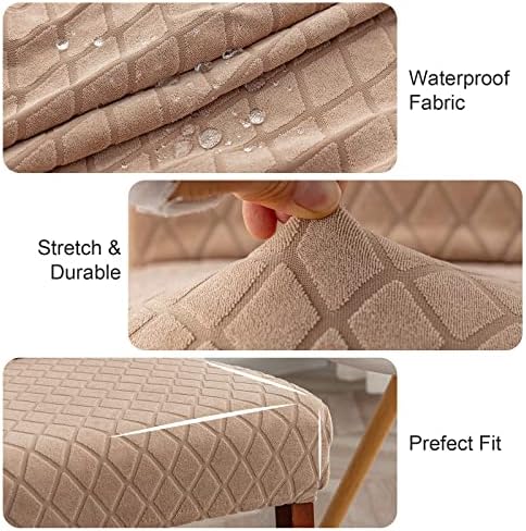 Waterproof Dining Room Chair Covers Set of 6 Slipcovers for Parson Chairs