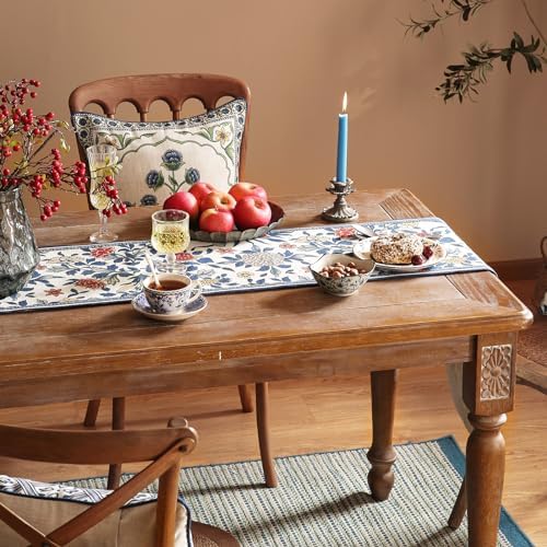 patdrea Designer Vintage French Dining Table Runner,12"X118"