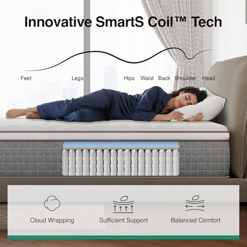 Novilla 14 Inch Queen Size Mattress,Hybrid Queen Gel Memory Foam Mattress