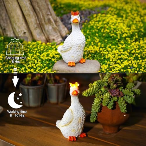 Goodeco Garden Goose with Solar Butterfly Statue