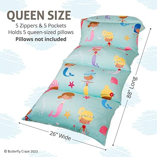 Butterfly Craze Floor Pillow Cover Plush Folding Lounger Bed Cushion Case