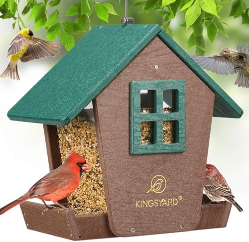 Kingsyard 4 lbs Large Bird Feeder House for Outdoors Hanging