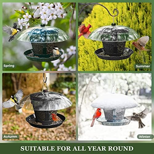 Kingsyard Rain-Resistant Metal Mesh Bird Feeder for Outdoor Hanging