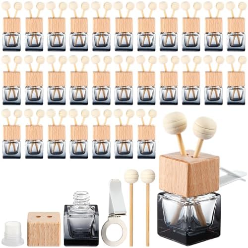 Zubebe 30 Pcs Car Diffuser Vent Clip Empty Diffuser Bottle, Gradient Black
