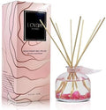 Reed Diffuser Set, Moroccan Rose Scented Oil Diffuser with Sticks, Home Fragrance Accessories for Bathroom Shelf Decor, Aroma Diffusers for Home or Office Desk, USA Made
