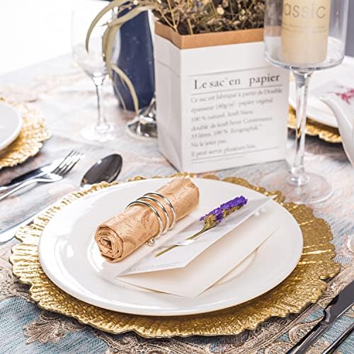 MAONAME Gold Charger Plates Set of 6, Reef Chargers for Dinner Plates