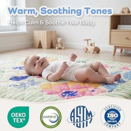 1.6" Thick Baby Play Mat, 50x50 Removable & Machine Washable Cover