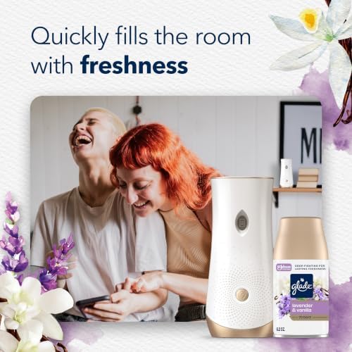 Glade Automatic Spray Refill, Air Freshener for Home and Bathroom, Lavender & Vanilla, 6.2 Oz, 2 Count