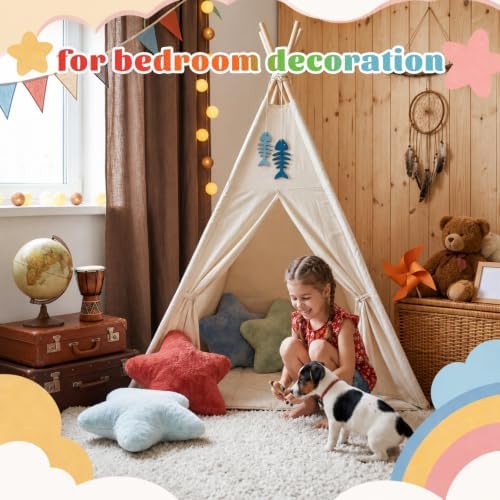 Soaoo 5 Pcs Star Fluffy Pillow Star Shape Pillow, Morandi Collection