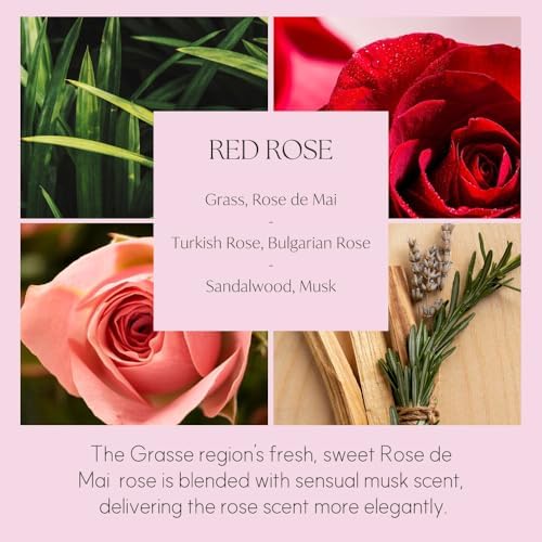 396 st. Reed Diffuser Oil Refill, Red Rose, 16.9oz, 10 Fiber Reed Sticks/Home Fragrance, Scented Oil Refills, Oils for Reed Diffuser, Home Décor