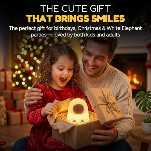 Capybara Night Light for Kids, Squishy Silicone Capybara Lamp, Touch Control, 2 Brightness Levels, 20-Minute Timer, Rechargeable LED Bedside Nightlight