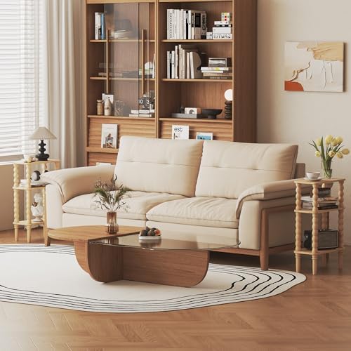 Veegle Narrow Side Table Small End Table for Small Spaces Oak