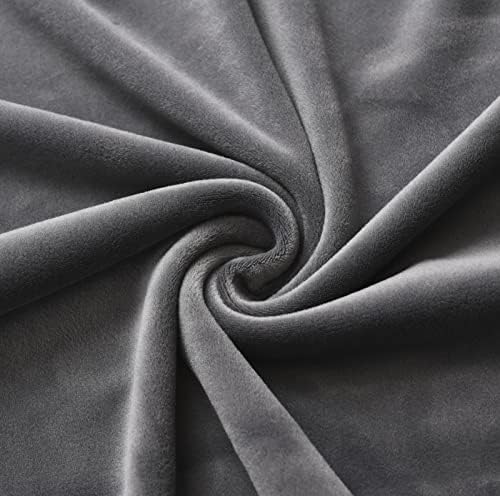 MIFXIN Velvet Wingback Side Chair Cover Slipcover Stretch Washable Sloping Armchair Accent Chair Protector Seat Cover for Dining Room Banquet Home Party Decor (Set of 2, Dark Grey)