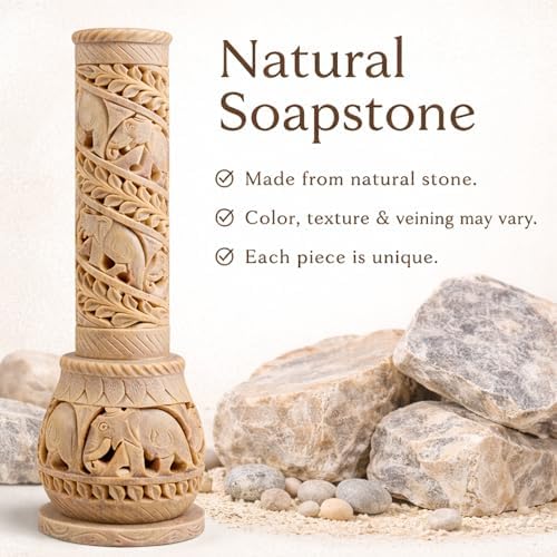 Carry Me Hand Carved Soapstone Incense Stick Holder