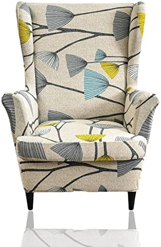 Wing Chair Slipcover, 2-Piece Printed Wingback Chair Cover