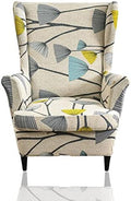 Wing Chair Slipcover, 2-Piece Printed Wingback Chair Cover