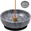 Natural Marble Incense Burner, Stick and Reflux Incense Holder, Handmade Stick Incense Burner, Ideal for Incense Smoking, Incense Burning and Decoration (Extra Large 5.91inGrey)