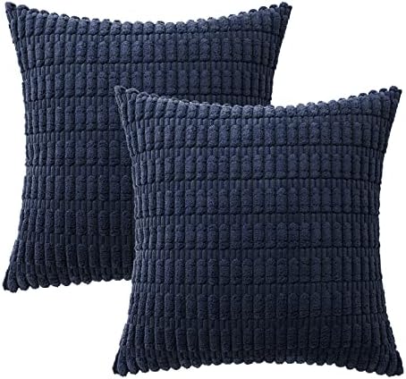 MIULEE Euro Sham Decorative Throw Pillow Covers 26x26 Navy Blue Pack of 2