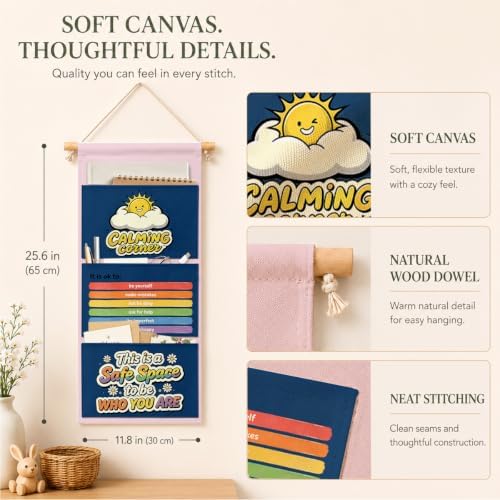 IAXIC Calm Corner Wall Organizer, Canvas Storage for Nursery Classroom