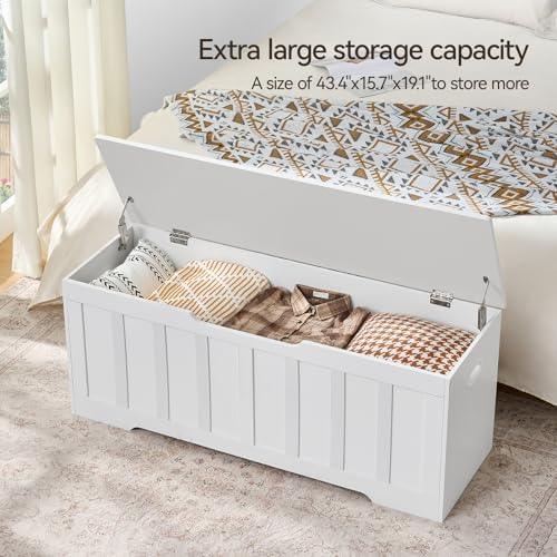 VANKILEY 47.2" Storage Chest Extra Large, Storage Bench.(White)