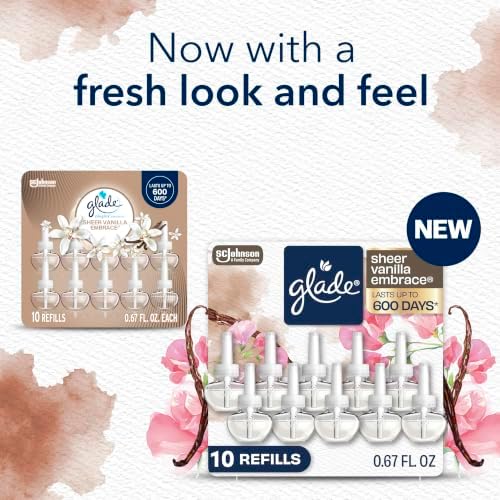 Glade PlugIns Air Freshener Refills, Sheer Vanilla, 10 Count