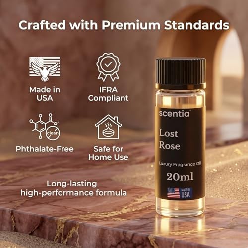 Lost Rose Essential Oil Blend for Diffuser, Rose Oud Wood, 20 mL
