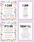 BESERH Boho Floral Positive Affirmation Wall Decor, Inspirational Motivational Quote Wall Art Prints Posters for Classroom Kids Room Nursery Playroom, 8x10 Inches Set of 4 Unframed