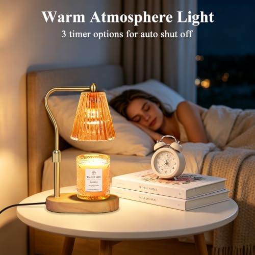 seenlast Red Candle Warmer Lamp with Timer Dimmer Adjustable Height,Mothers Day Gifts,Electric Wax Warmer Vintage Home Decor for Scented Jar Candles,Birthday Gifts for Women