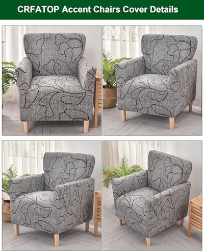 CRFATOP Accent Chair Cover, Stretch Armchair Slipcover for Living Room,24
