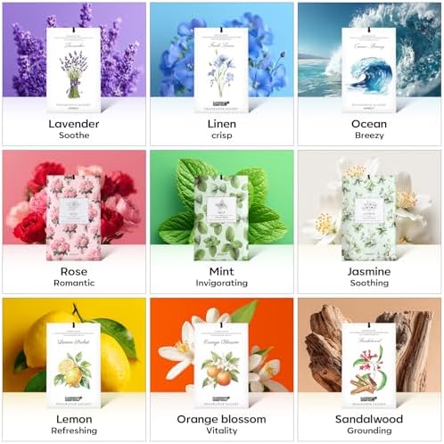 MYARO 20Pcs Peppermint Scented Sachets, Closet Deodorizer Car Air Freshener