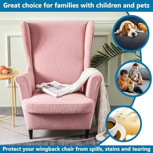 HZDHCLH Wingback Chair Slipcovers 2 Piece Stretch Spandex Washable