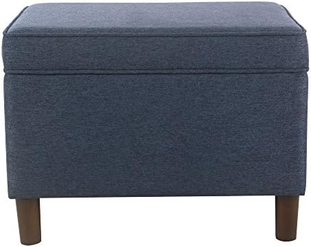 Spatial Order Home Decor | Dinah Collection Modern Storage Ottoman | Ottoman with Storage for Living Room & Bedroom (Navy)