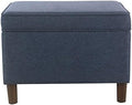Spatial Order Home Decor | Dinah Collection Modern Storage Ottoman | Ottoman with Storage for Living Room & Bedroom (Navy)