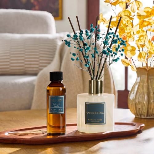 COCORRÍNA Cashmere Vanilla Reed Diffuser Refill, 3.38 fl oz, 6 Reeds