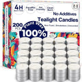Tea Lights Candles 200 Pack, 4 Hour Palm Wax Tealights