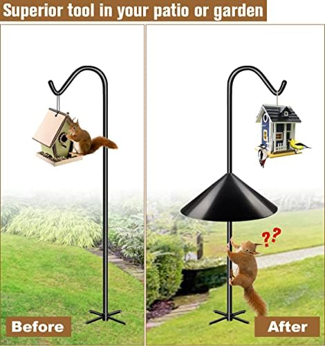 Garbuildman Squirrel Baffle for Bird Feeder Pole, Outside Pole Mount Bird House Guard for Outdoor Shepherd’s Hook, 19 Inch Diameter, 1 Pack