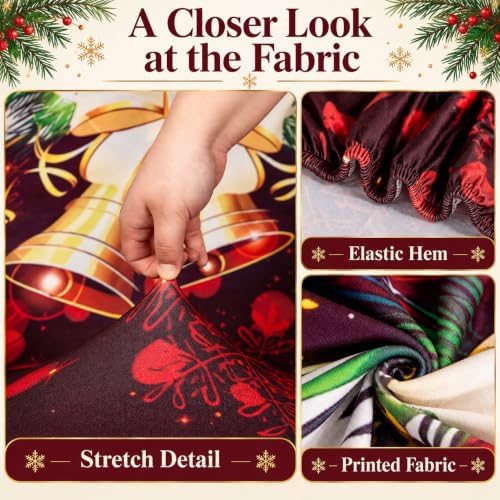 NILUOH Christmas Bells Club Chair Slipcover Stretch Tub Chair Cover Barrel Chair Covers Armchair Covers Sofa Cover Furniture Protector for Living Room