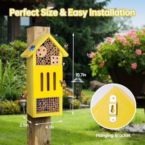 UUMENHA Bee House Bug Hotel & Butterfly House, Wooden Ladybug House