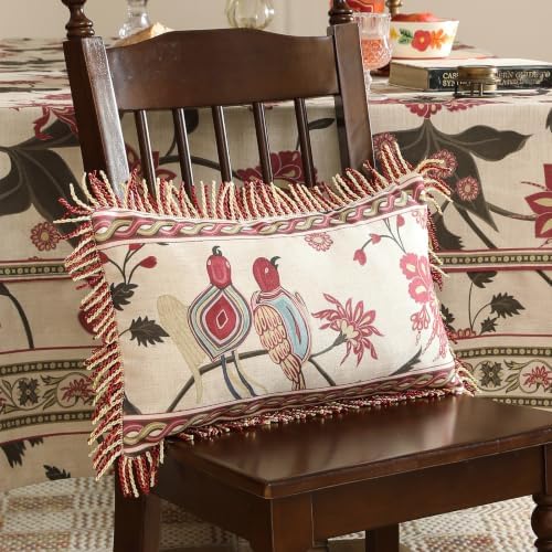 patdrea Designer French Vintage Lumbar Throw Pillow Cover,12"x20"