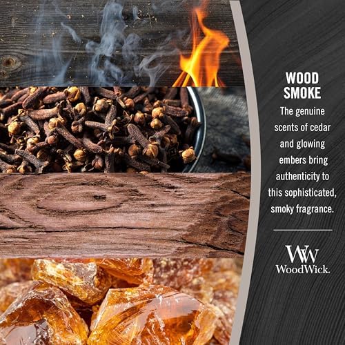 WoodWick Wood Smoke Scented Candle, Crackling Wick, 9.7oz